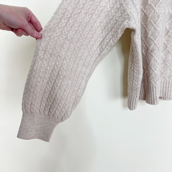 New Cable Knit Turtleneck Sweater Relaxed Fit Oversized Cozy Slouchy Loose - XL - Picture 8 of 10